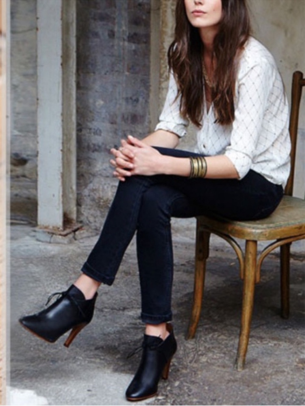 SEZANE 35 / US 5 Teal Leather Hunting Bootie Spike Heel Sexy Tie Shoe